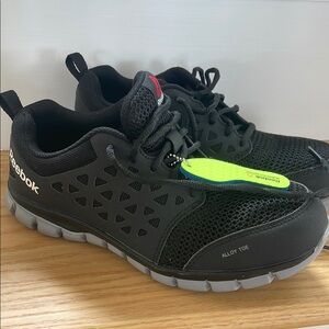 Reebok Black and Gray Athletic Shoes with Breathable Mesh